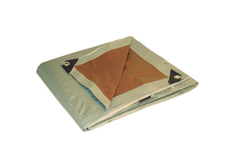 FOREMOST TARP CO. - Foremost Tarp Co. Dry Top 10 ft. W X 12 ft. L Heavy Duty Polyethylene Reversible Tarp Brown/Silver