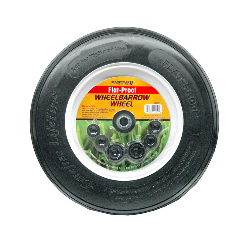 MAXPOWER - MaxPower Flat-Proof 14 in. D Wheelbarrow Wheel Polyurethane 1 pk