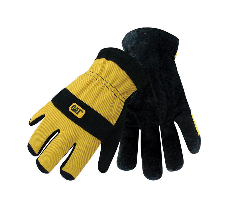 CAT - CAT Men's Indoor/Outdoor Palm Work Gloves Black/Yellow L 1 pair [CAT012222L]