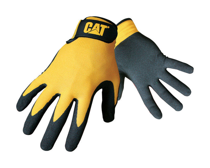 CAT - CAT Men's Indoor/Outdoor Palm Work Gloves Black/Yellow L 1 pair [CAT017416L]