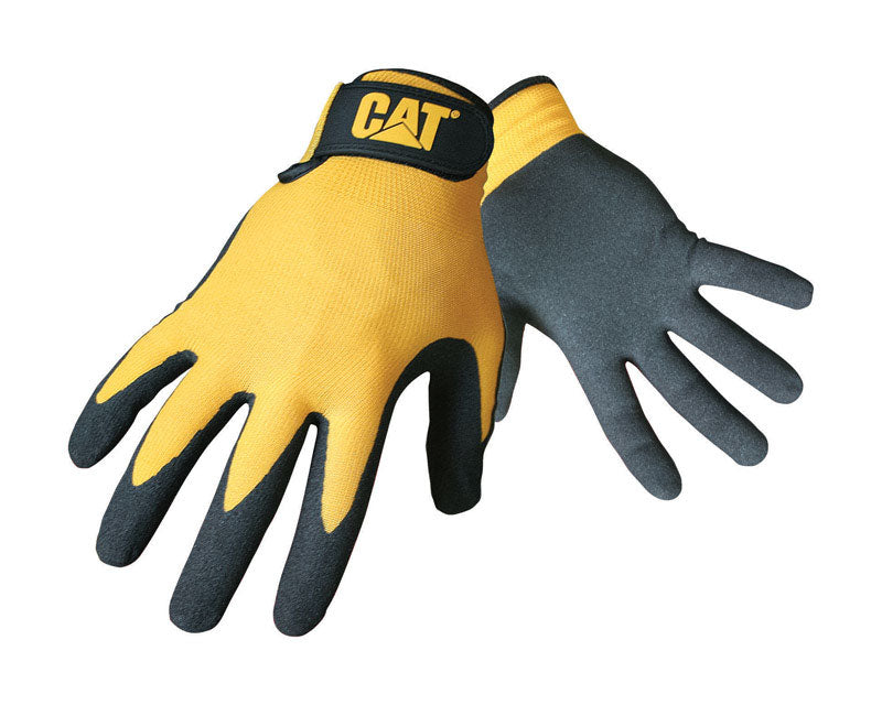 CAT - CAT Men's Indoor/Outdoor Palm Work Gloves Yellow XL 1 pair