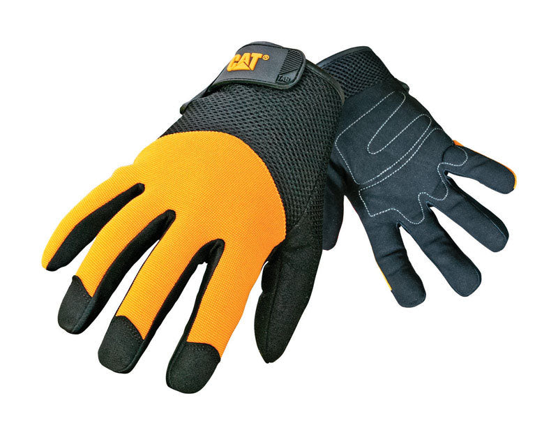 CAT - CAT Men's Indoor/Outdoor Padded Work Gloves Black/Yellow XL 1 pair