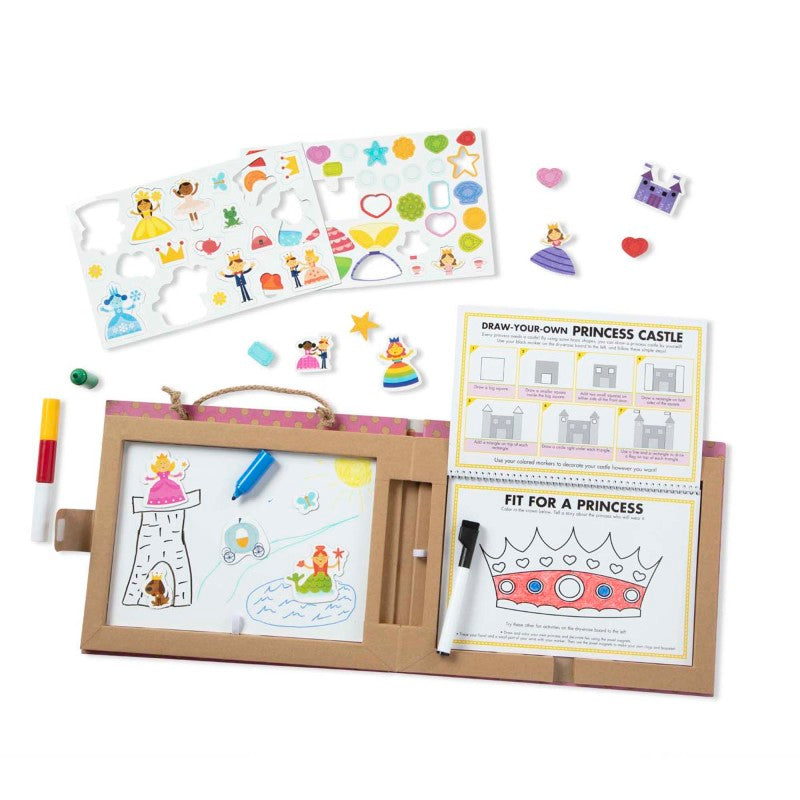 MELISSA & DOUG - Natural Play: Play, Draw, Create Reusable Drawing & Magnet Kit - Princesses