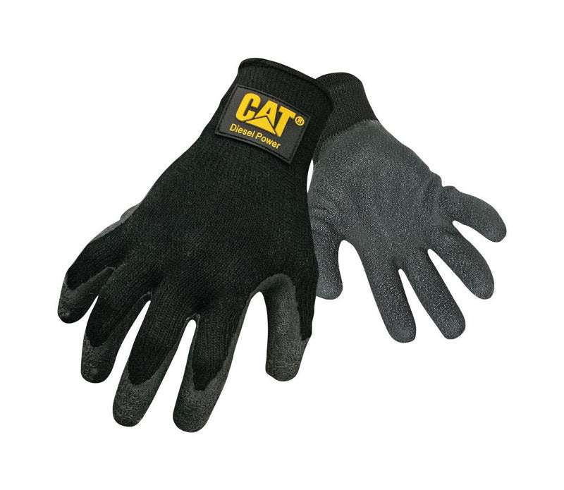 CAT - CAT Men's Indoor/Outdoor Dipped Work Gloves Black XL 1 pair - Case of 12