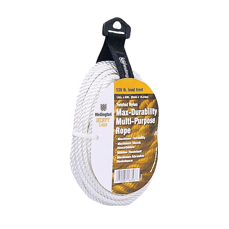 WELLINGTON - Wellington 1/4 in. D X 50 ft. L White Twisted Nylon Rope