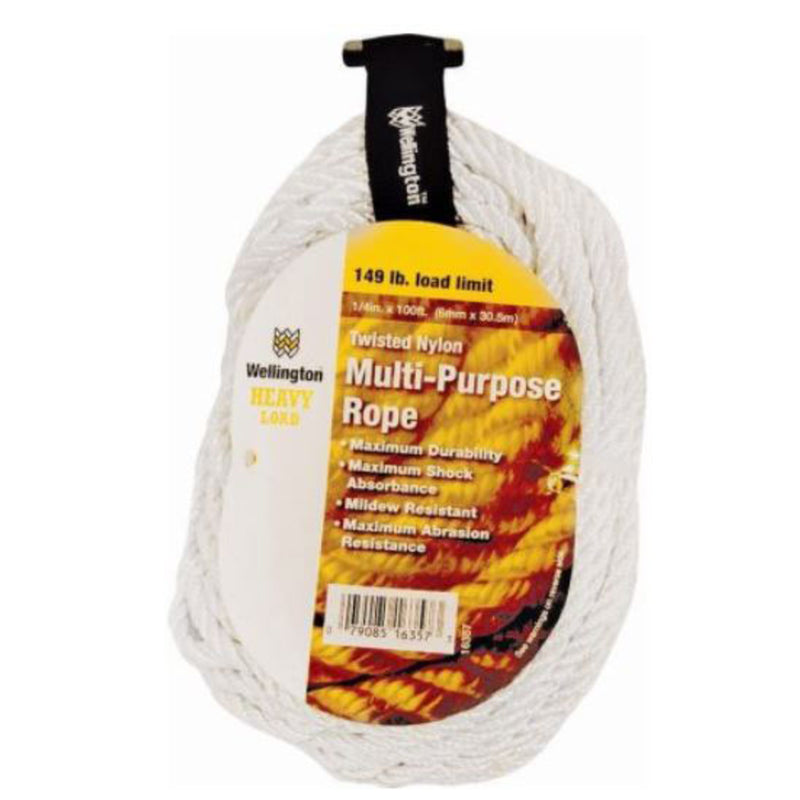 WELLINGTON - Wellington 1/4 in. D X 100 ft. L White Twisted Nylon Rope