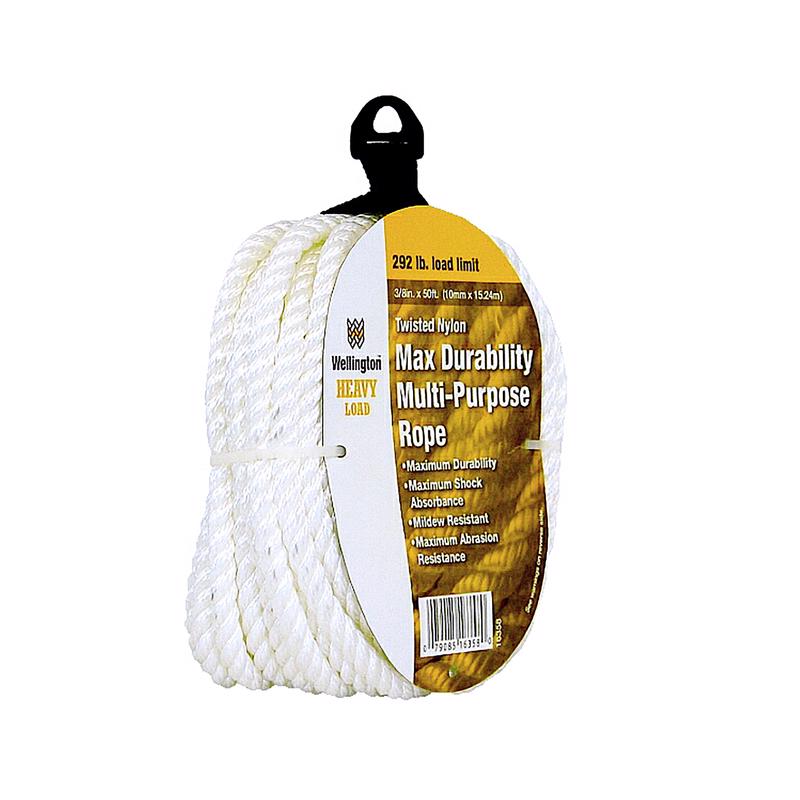 WELLINGTON - Wellington 3/8 in. D X 50 ft. L White Twisted Nylon Rope