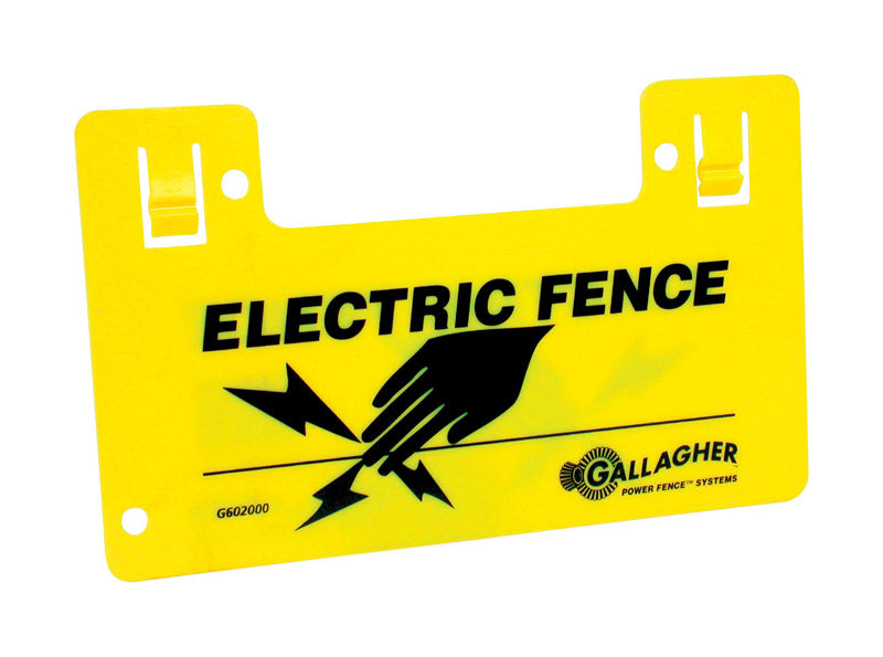 GALLAGHER - Gallagher Electric Fence Warning Sign Yellow - Case of 10