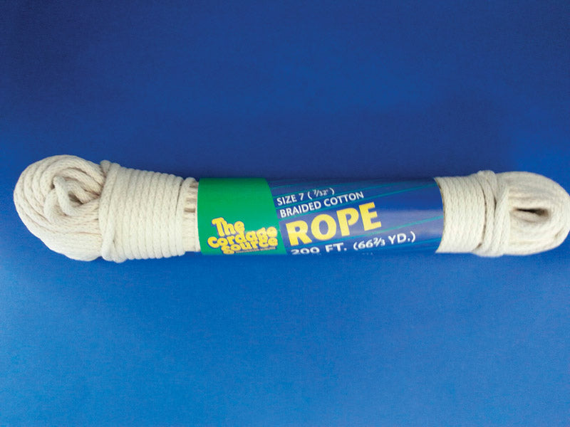 THE CORDAGE SOURCE - The Cordage Source 7/32 in. D X 200 ft. L White Braided Polyester Clothesline Rope