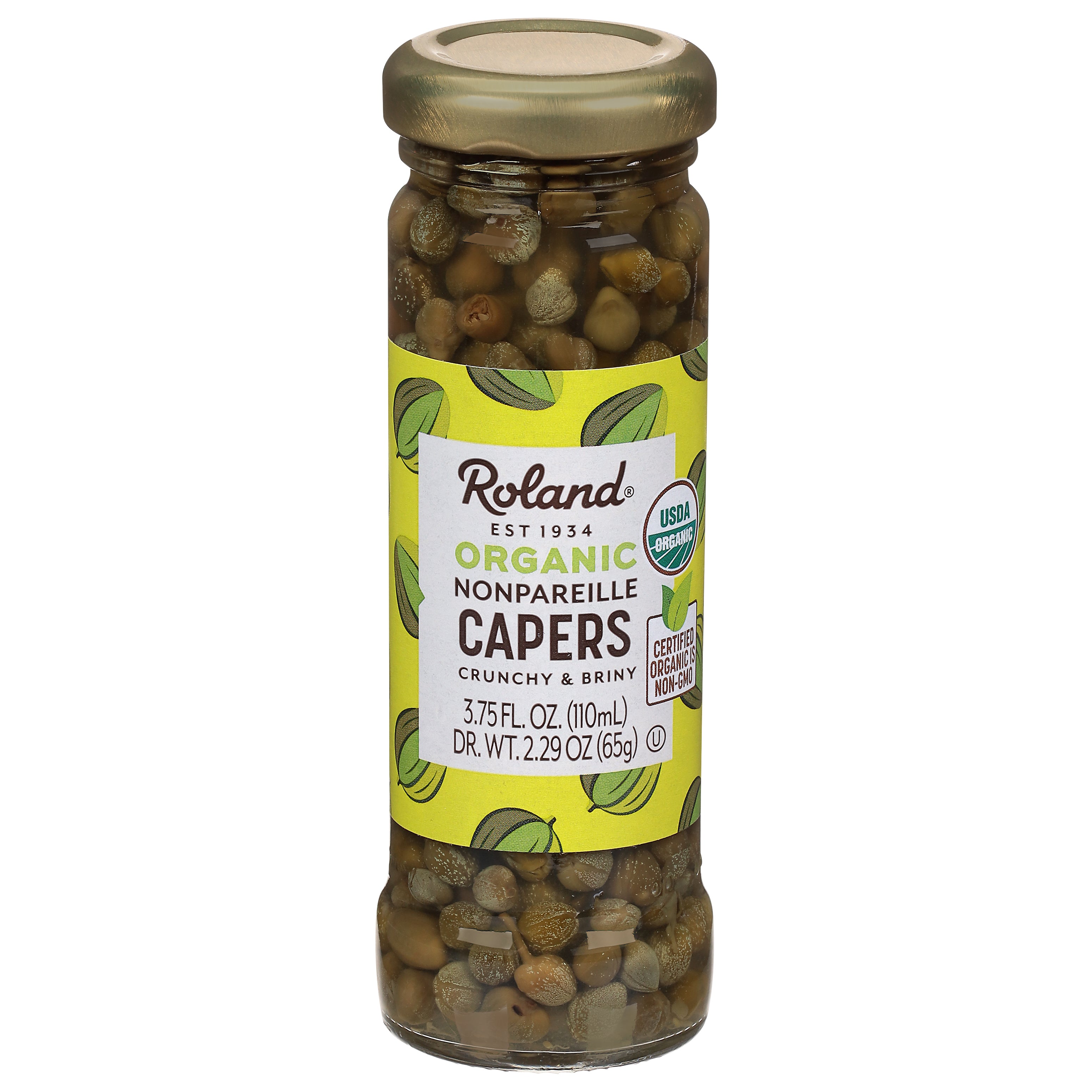 Roland Organic Nonpareille Capers 3.75 fl oz - Case of 1