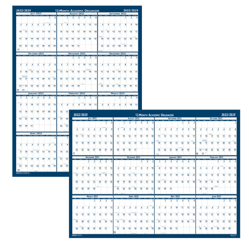 HOUSE OF DOOLITTLE - Laminated Wipe Off Wall Academic Calendar, Reversible, 18" x 24"