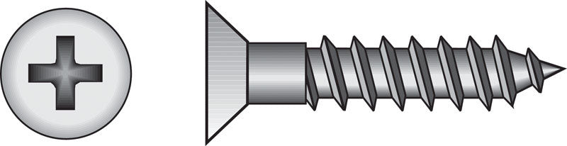 HILLMAN - Hillman No. 6 X 1-3/4 in. L Phillips Zinc-Plated Wood Screws 100 pk