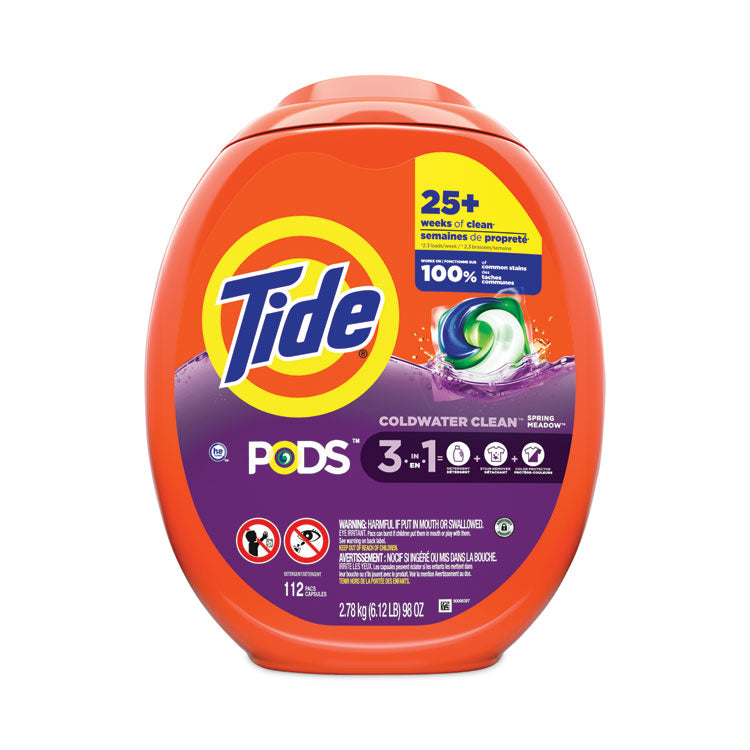 Tide - Pods, Spring Meadow, 112 Pods/Tub, 4 Tubs/Carton