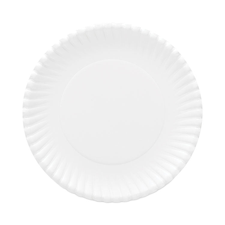 AJM Packaging Corporation - Gold Label Coated Paper Plates, 9" dia, White, 120/Pack, 8 Packs/Carton