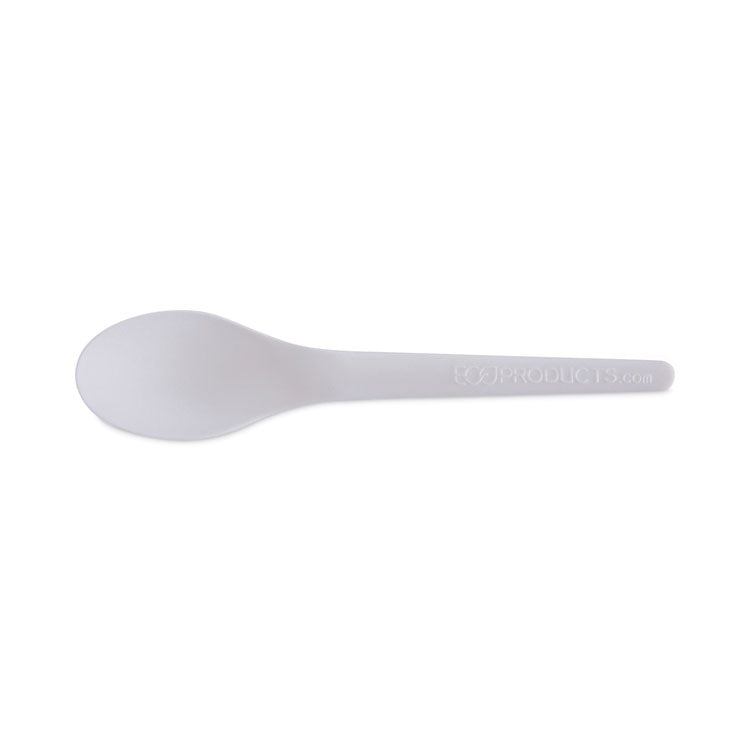 Eco-Products - Plantware Compostable Cutlery, Spoon, 6", Pearl White, 50/Pack, 20 Pack/Carton