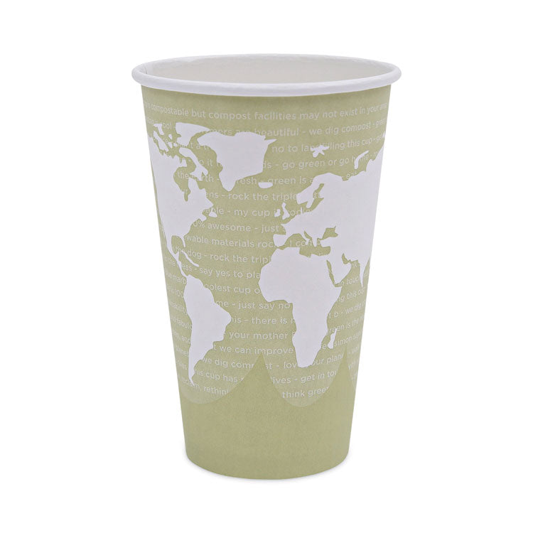 Eco-Products - World Art Renewable and Compostable Hot Cups, 16 oz, 50/Pack, 20 Packs/Carton