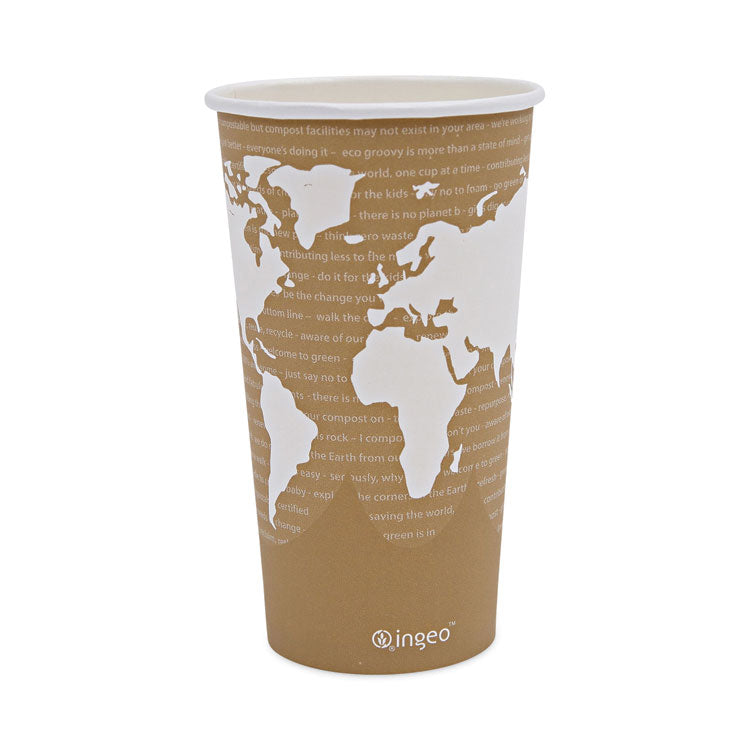 Eco-Products - World Art Renewable and Compostable Hot Cups, 20 oz, 50/Pack, 20 Packs/Carton