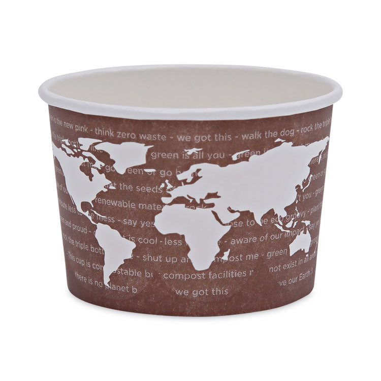 Eco-Products - World Art Renewable and Compostable Food Container, 8 oz, 3.04 Diameter x 2.3 h, Brown, Paper, 50/Pack, 20 Packs/Carton