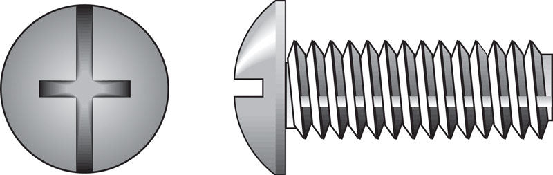 HILLMAN - Hillman No. 8-32 X 1/2 in. L Combination Truss Head Zinc-Plated Steel Machine Screws 100 pk