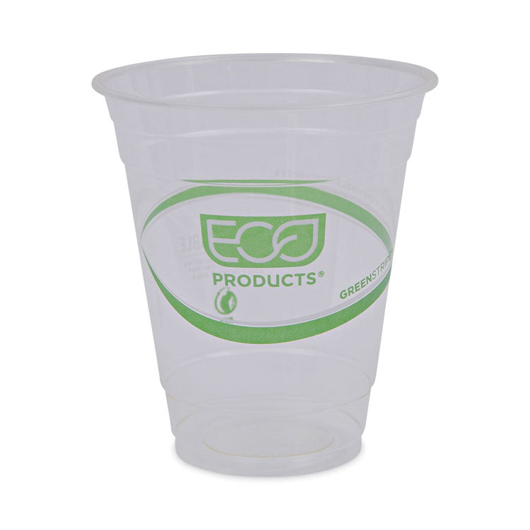 Eco-Products - GreenStripe Renewable and Compostable Cold Cups, 12 oz, Clear, 50/Pack, 20 Packs/Carton