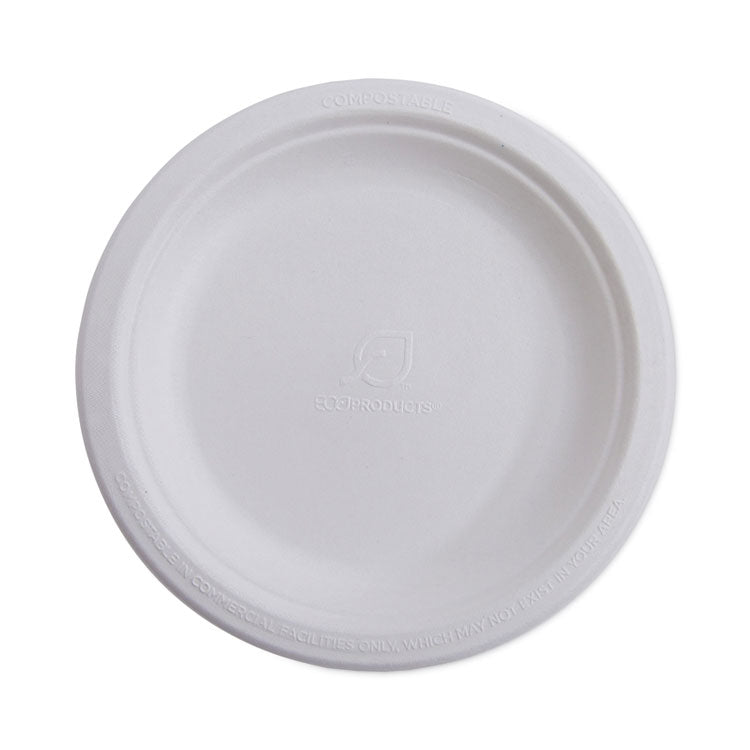 Eco-Products - Renewable and Compostable Sugarcane Dinnerware, Plate, 10" dia, Natural White, 50/Pack