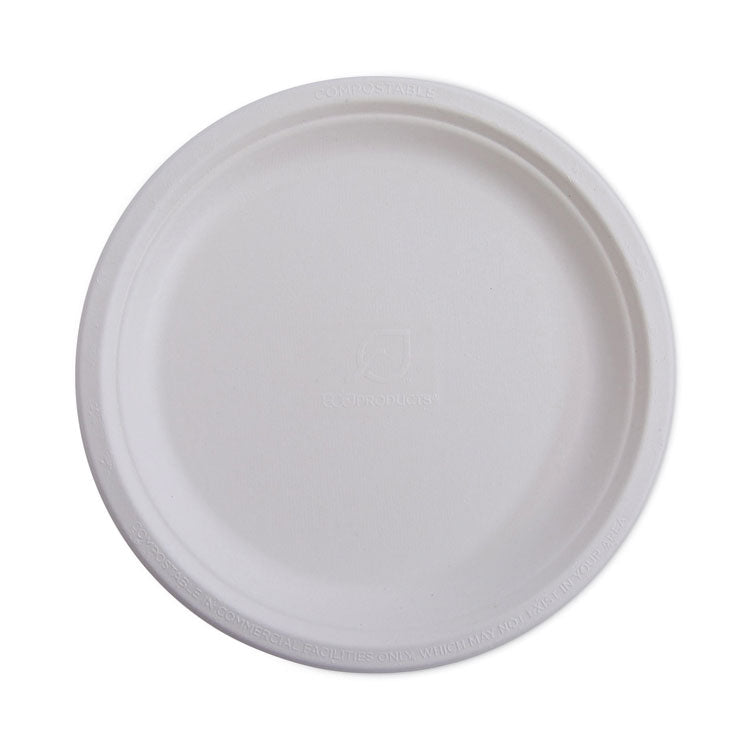 Eco-Products - Renewable and Compostable Sugarcane Plates Convenience Pack, 6" dia, Natural White, 50/Pack