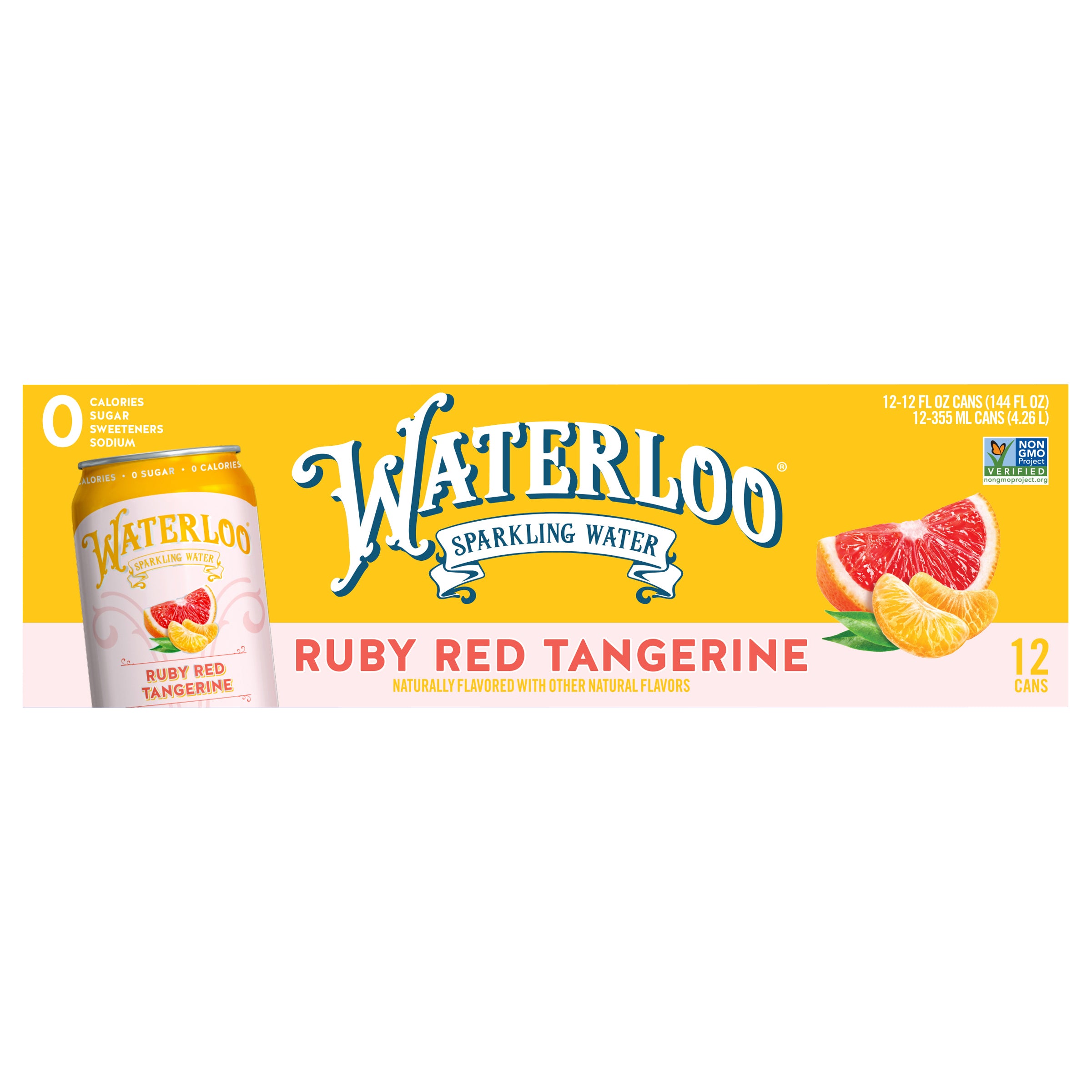 Waterloo Ruby Red Tangerine Sparkling Water - 12pk / 12 fl oz Cans - Case of 2