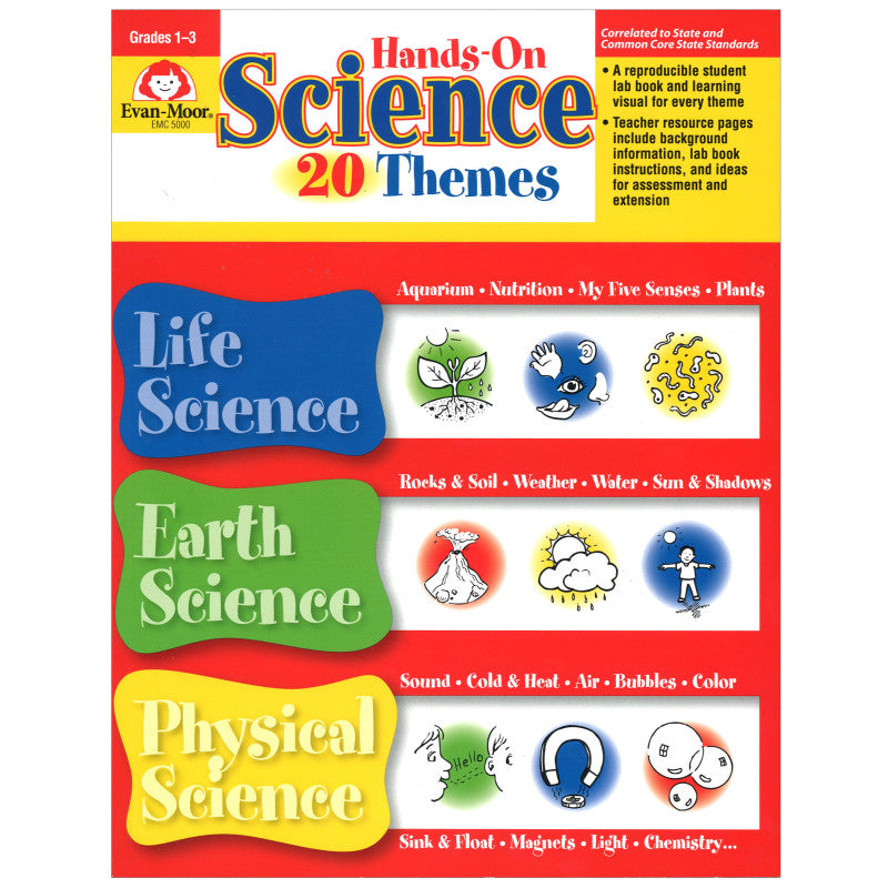 EVAN-MOOR - Hands-On Science 20 Themes Book, Grades 1-3