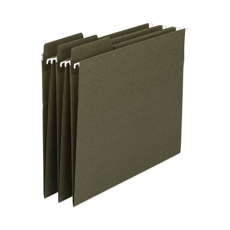 Smead - FasTab Hanging Folders, Letter Size, 1/3-Cut Tabs, Standard Green, 20/Box