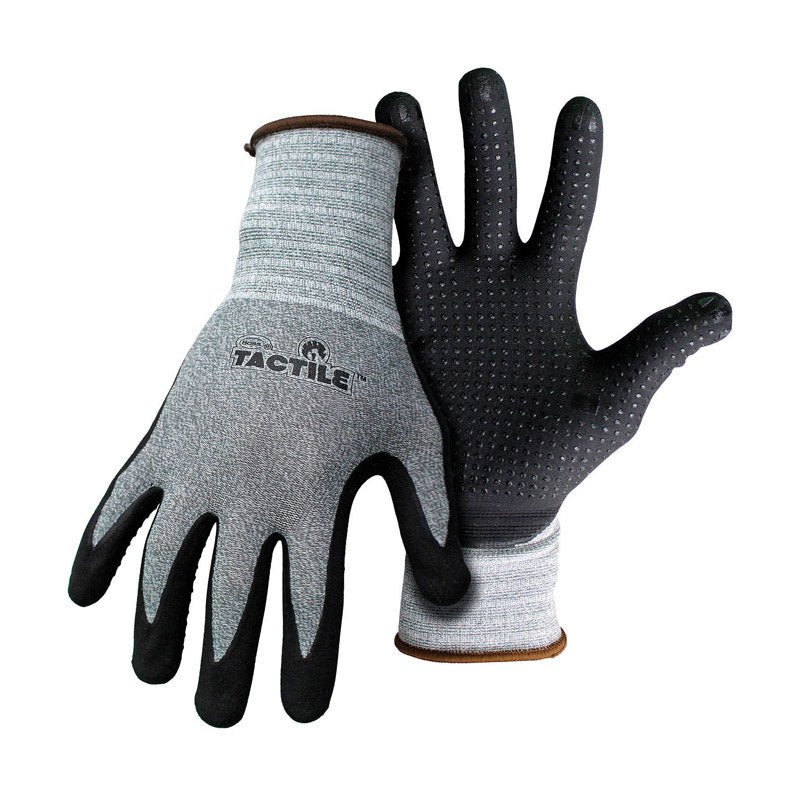 BOSS - Boss Tactile Men's Indoor/Outdoor Dotted and Dipped Work Gloves Black/Gray L 1 pair