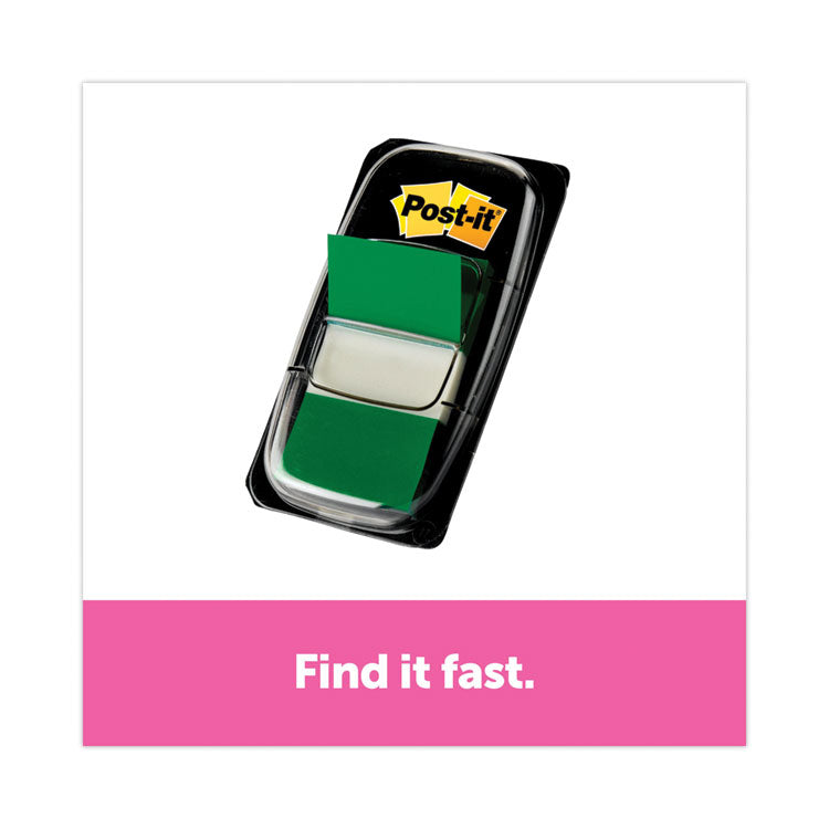Post-it Flags - Marking Page Flags in Dispensers, Green, 50 Flags/Dispenser, 12 Dispensers/Pack