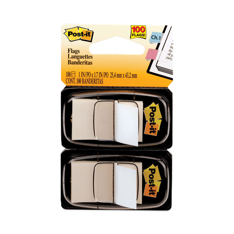 Post-it Flags - Standard Page Flags in Dispenser, White, 50 Flags/Dispenser, 2 Dispensers/Pack