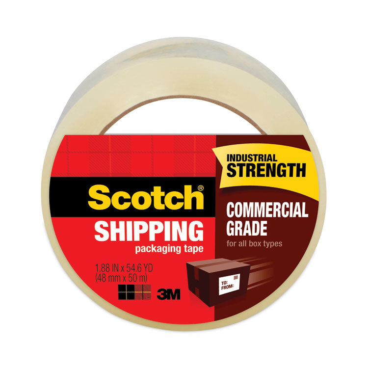 Scotch - 3750 Commercial Grade Packaging Tape with Dispenser, 3" Core, 1.88" x 54.6 yds, Clear, 48/Pack