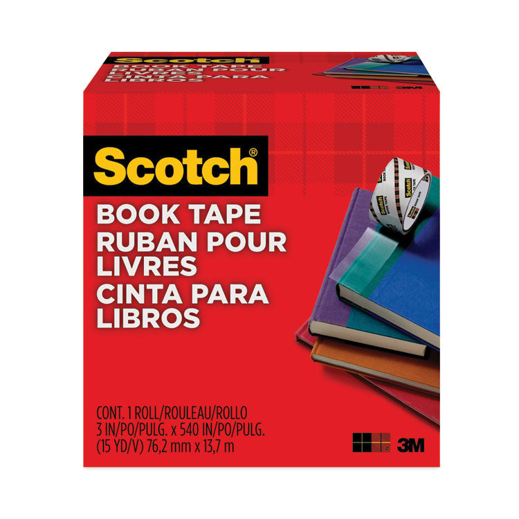 Scotch - Book Tape, 3" Core, 3" x 15 yds, Clear