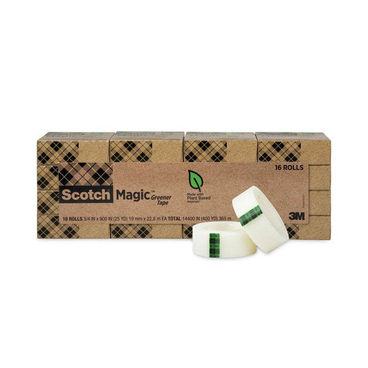 Scotch - Magic Greener Tape, 1" Core, 0.75" x 75 ft, Clear, 16/Pack