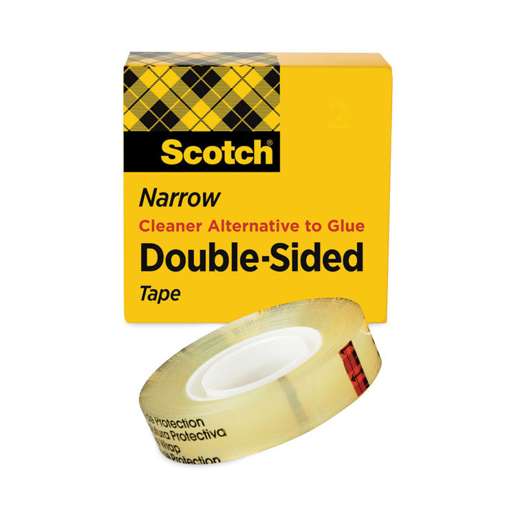 Scotch - Double-Sided Tape, 1" Core, 0.5" x 75 ft, Clear