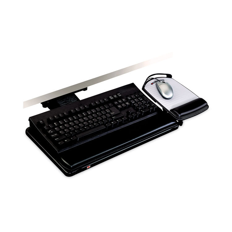 3M - Knob Adjust Keyboard Tray With Highly Adjustable Platform, Black