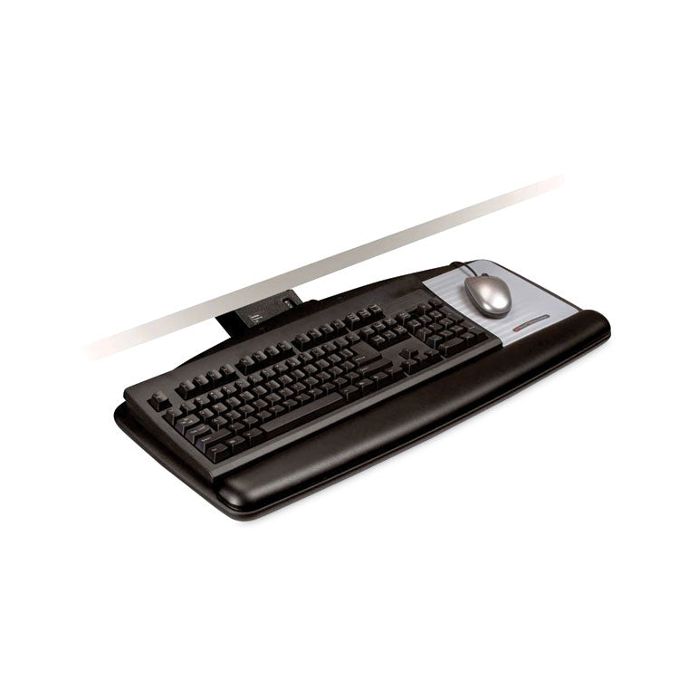 3M - Sit/Stand Easy Adjust Keyboard Tray, Standard Platform, 25.5w x 12d, Black