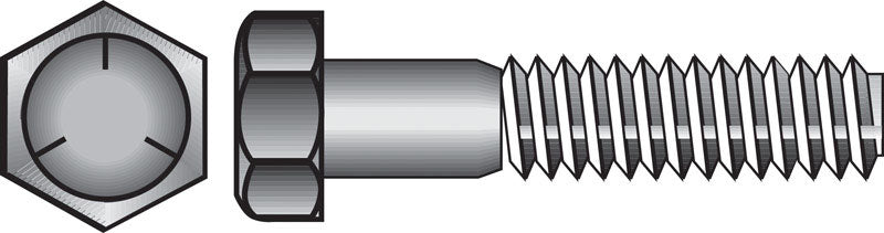 HILLMAN - Hillman 1/4 in. D X 2-1/4 in. L Heat Treated Zinc Steel Hex Head Cap Screw 100 pk