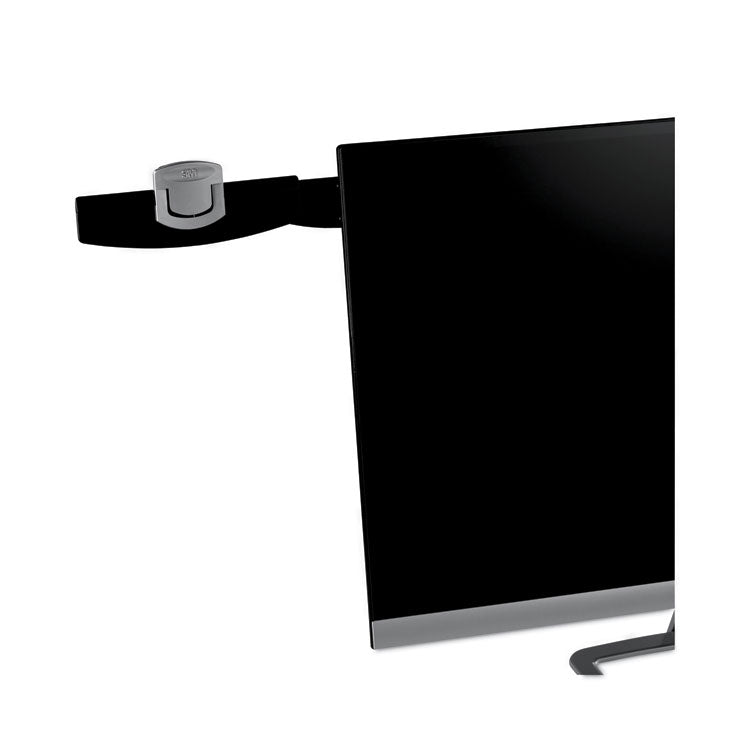 3M - Swing Arm Copyholder, Adhesive Monitor Mount, 30 Sheet Capacity, Plastic, Black/Silver Clip