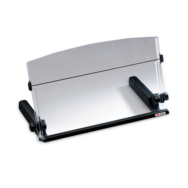 3M - In-Line Freestanding Copyholder, 300 Sheet Capacity, Plastic, Black/Clear