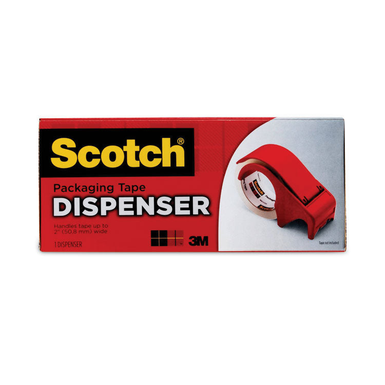 Scotch - Compact and Quick Loading Dispenser for Box Sealing Tape, 3" Core, For Rolls Up to 2" x 60 yds, Red