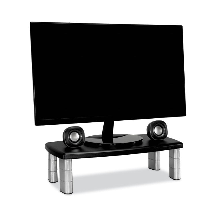 3M - Extra-Wide Adjustable Monitor Stand, 20" x 12" x 1" to 5.78", Silver/Black, Supports 40 lbs