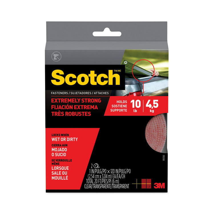 Scotch - Extreme Fasteners, 1" x 10 ft, Clear, 2/Pack