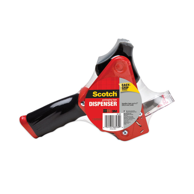 Scotch - Pistol Grip Packaging Tape Dispenser, 3" Core, For Rolls Up to 2" x 60 yds, Red