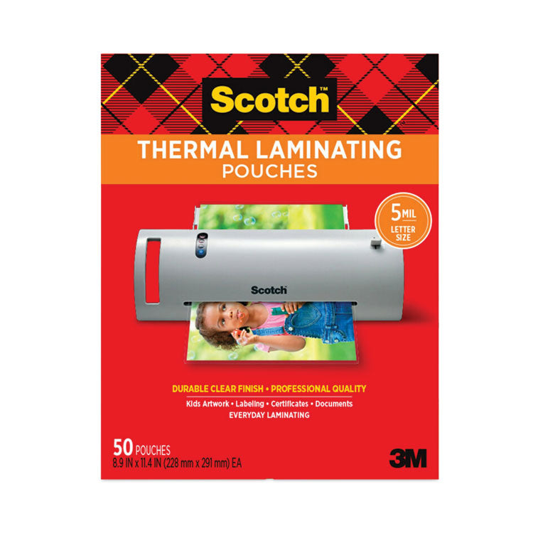 Scotch - Laminating Pouches, 5 mil, 9" x 11.5", Gloss Clear, 50/Pack