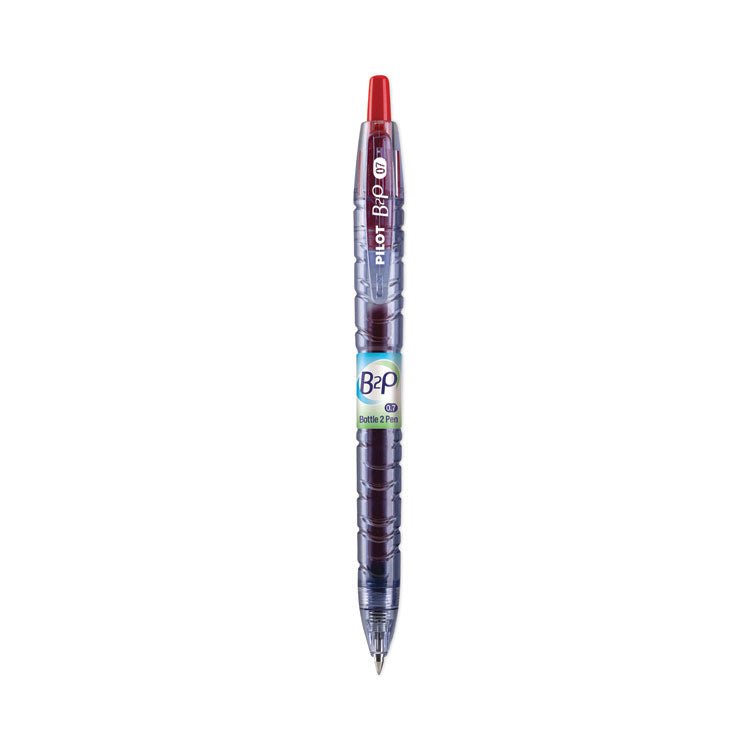 Pilot - B2P Bottle-2-Pen Recycled Gel Pen, Retractable, Fine 0.7 mm, Red Ink, Translucent Blue Barrel