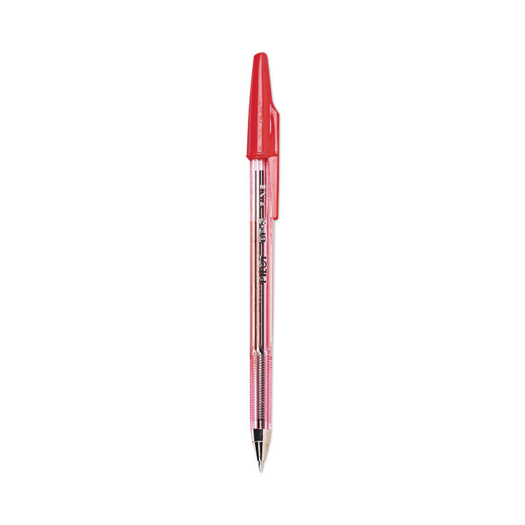 Pilot - Better Ballpoint Pen, Stick, Fine 0.7 mm, Red Ink, Translucent Red Barrel, Dozen