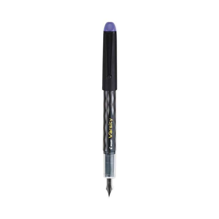 Pilot - Varsity Fountain Pen, Medium 1 mm, Purple Ink, Clear/Black/Purple Barrel