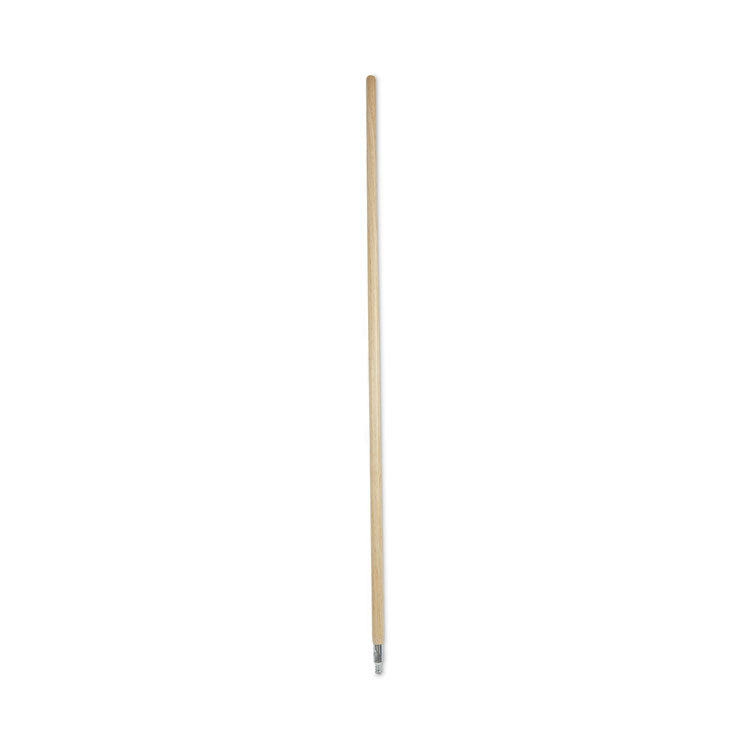 Boardwalk - Metal Tip Threaded Hardwood Broom Handle, 1.13" dia x 60", Natural